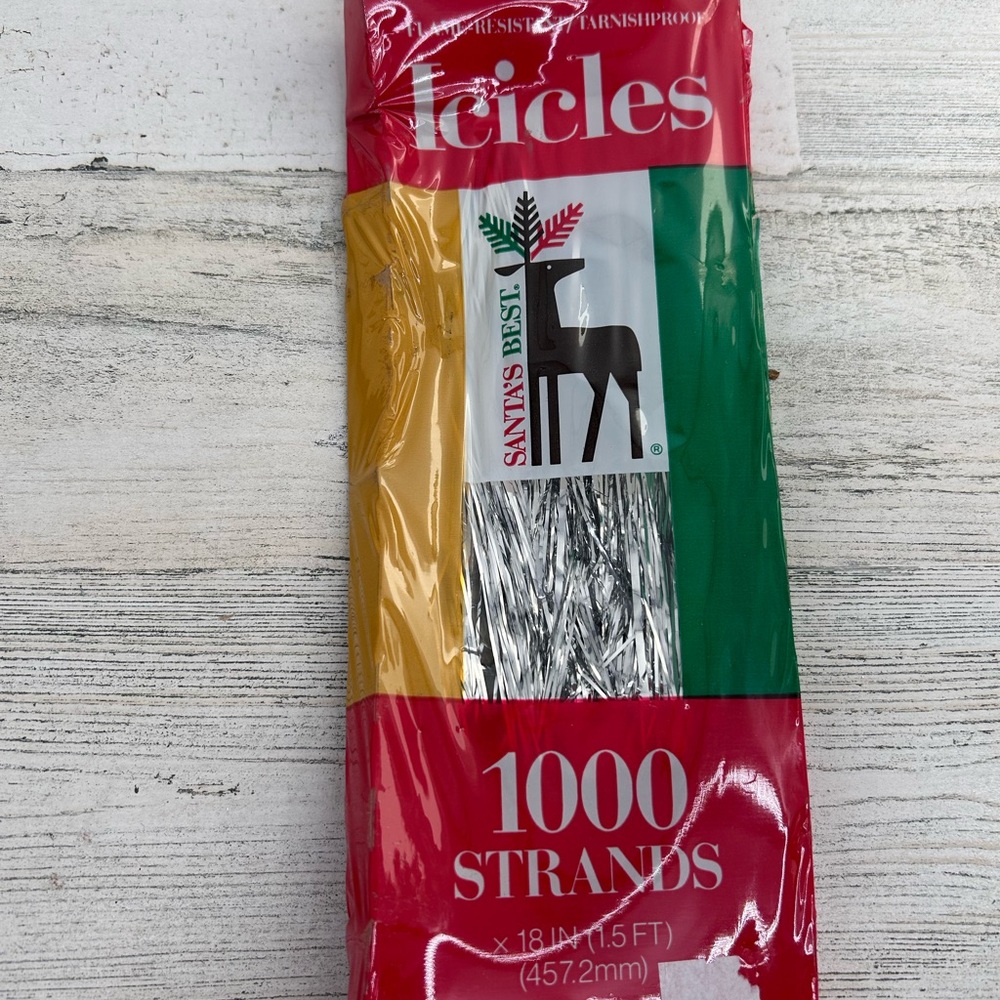 Tinsel Vintage NEW Silver 1000 Strands Christmas Decorations